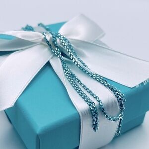 NWOT Tiffany & Co. 30” Blue Enamel Sparkle Necklace with PACKAGING